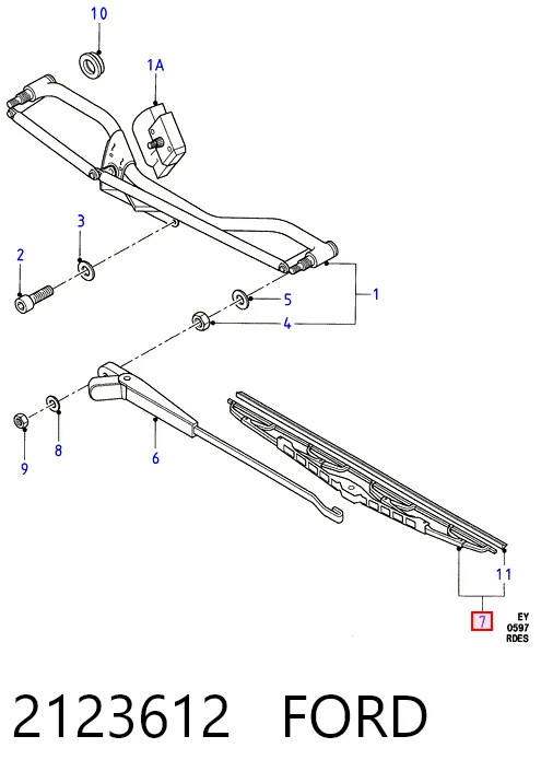 2123612 Ford Limpiaparabrisas delantera