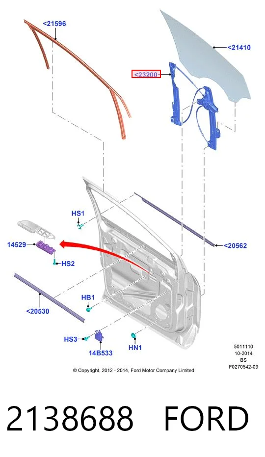  Mecanismo de elevalunas delantero derecha Ford Kuga 2