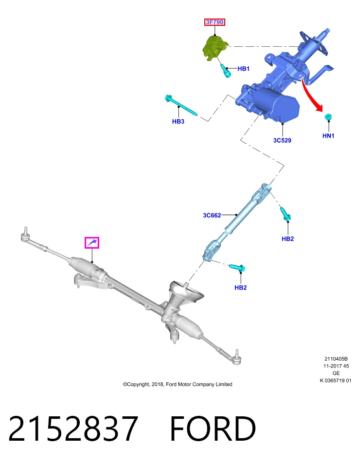 Interruptor de encendido para Ford Kuga III DFK