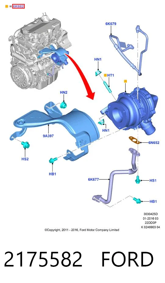 2175582 Ford Turbo para motor
