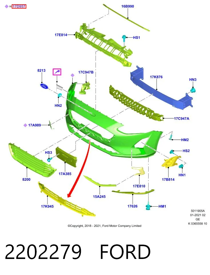Parachoques para Ford Focus IV (HN)