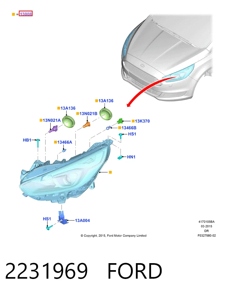  Faro derecho Ford S-Max 