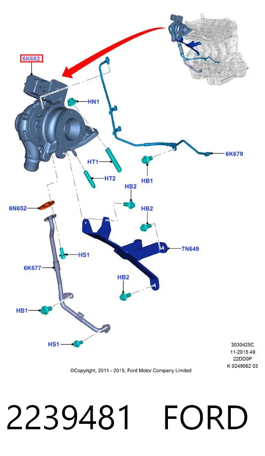 2239481 Ford Turbo para motor