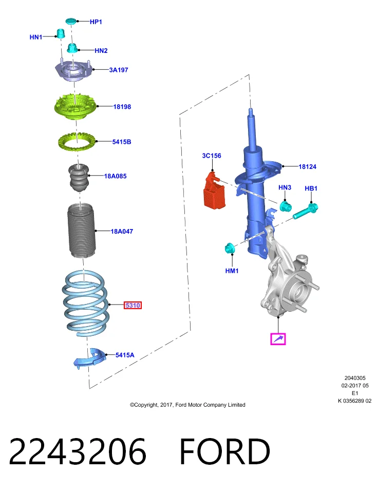 Muelles delantero para Ford Fiesta VII ()