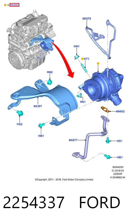 2254337 Ford Turbo para motor