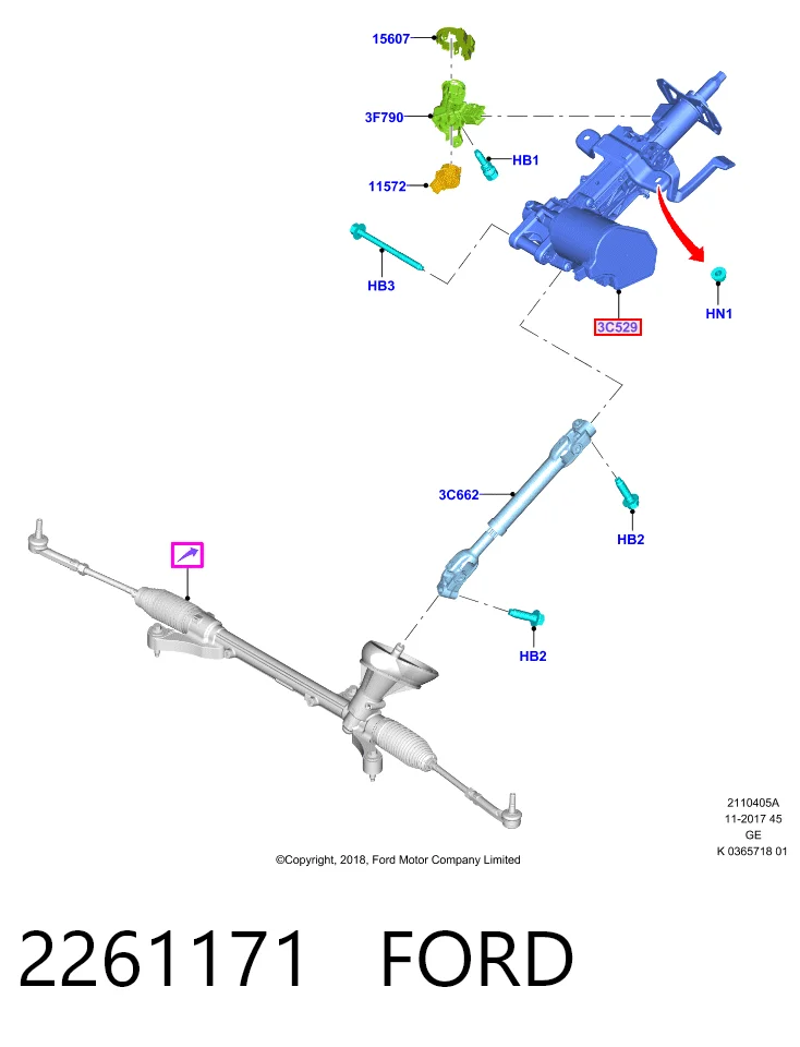 Columna dirección para Ford Focus HN
