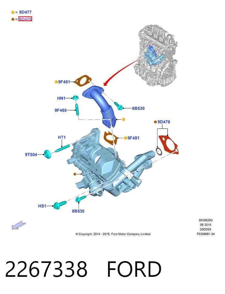 2267338 Ford Válvula EGR
