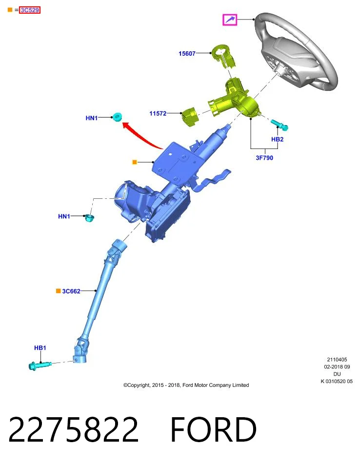 Columna de dirección Ford H1B13D071AE precio, desde 182,95 EUR