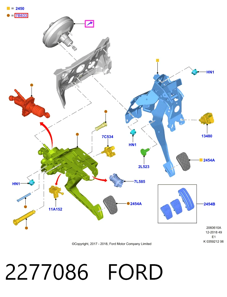Comprar Pedal embrague Ford Puma  J2K, CF7