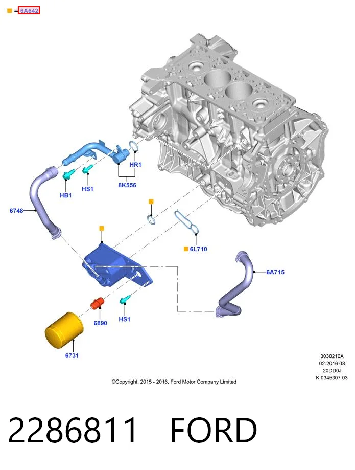 2286811 Ford Radiador de aceite
