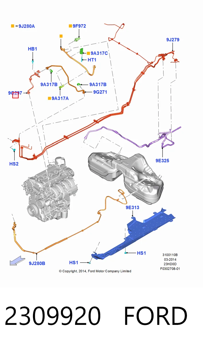 Valvula de purga del canister para Ford Mustang ZG