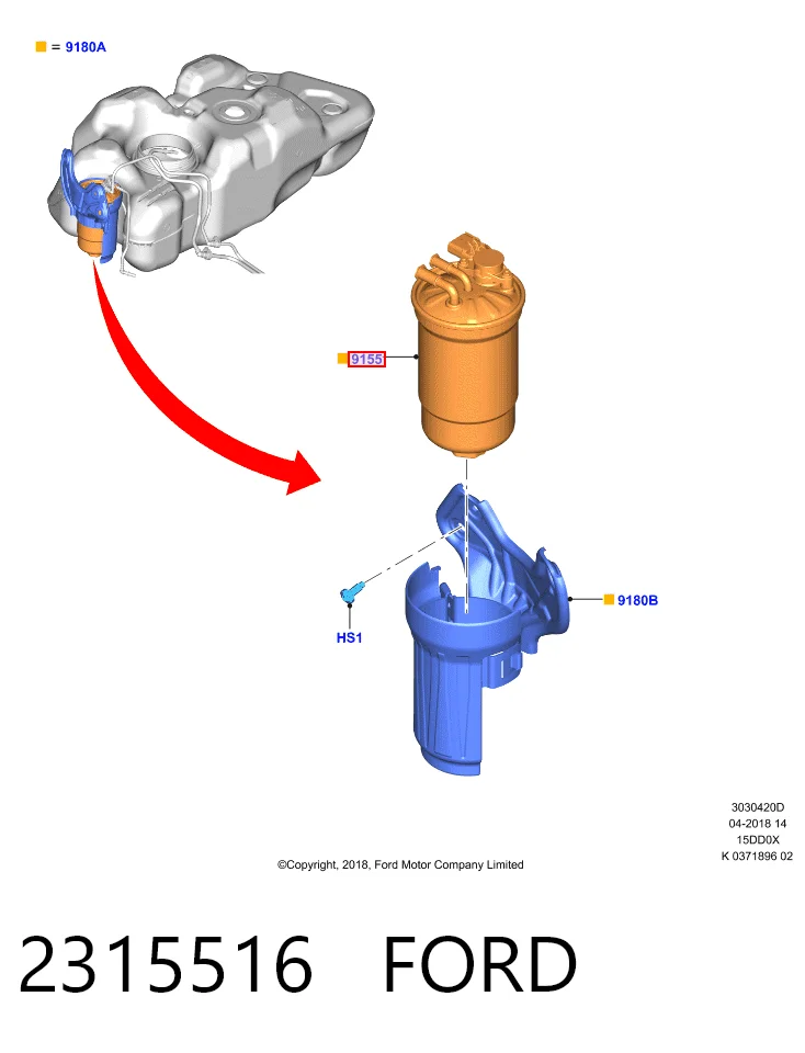 2315516 Ford Filtro de gasolina