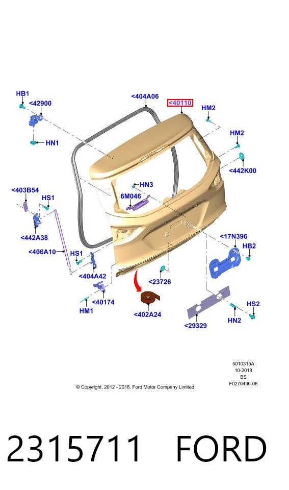 Comprar Puerta trasera Ford Kuga II CBS