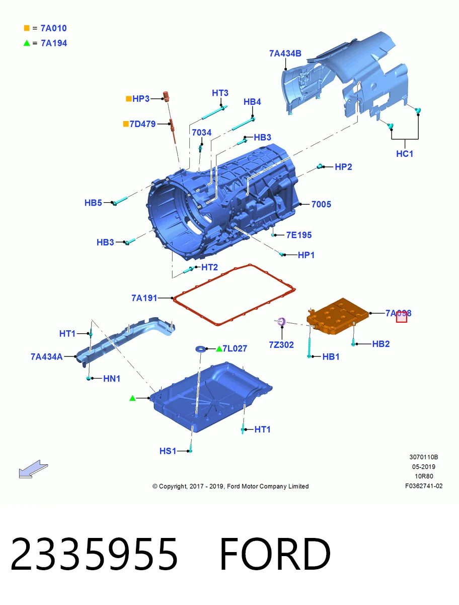 2335955 Ford Filtro hidráulico transmisión automática