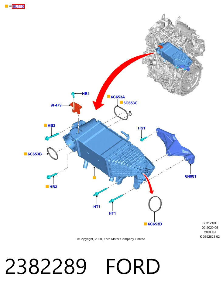 Radiador de aire de admisión Ford Kuga III SUV (DFK) (2019 - 2026) precio, desde 117,98 EUR