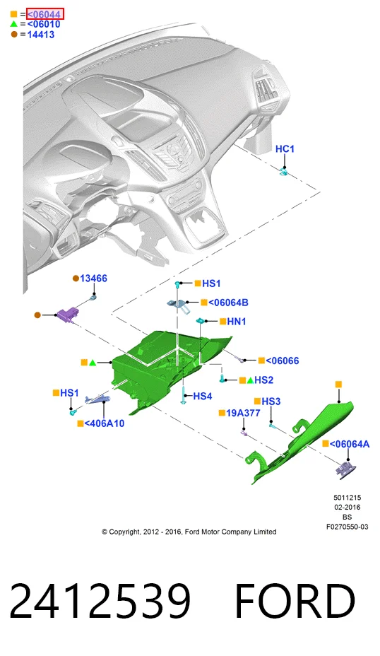 Guantera Ford Kuga II SUV (CBS) (2012 - 2019) precio, desde 107,45 EUR