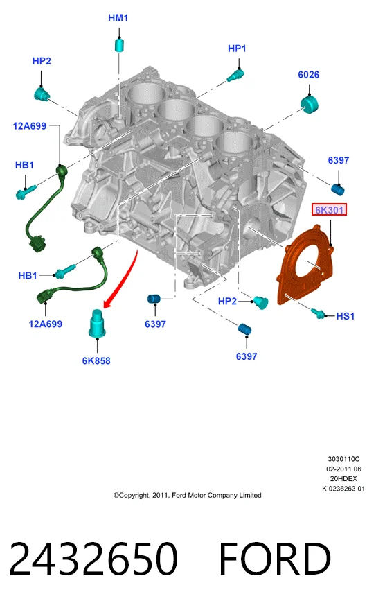 Anillo retén cigüeñal Mazda 6  (2002-2008)
