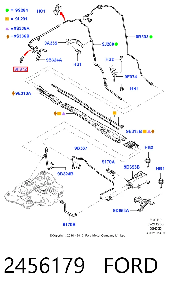 2456179 Ford Sensor de presión de combustible