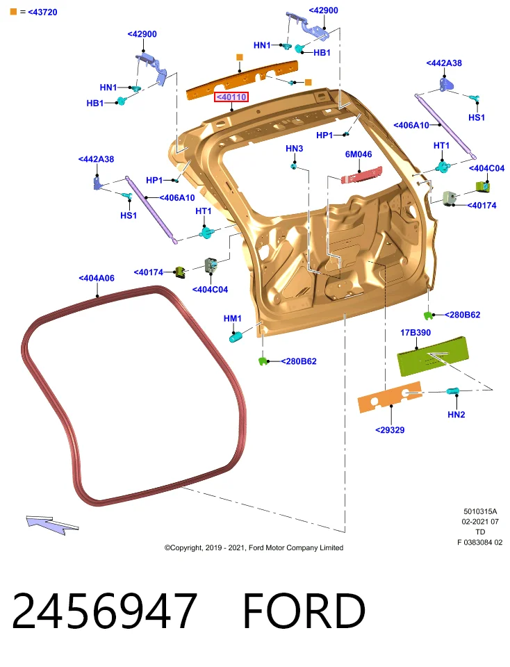 Porton trasero Ford Kuga III (2019-2026)