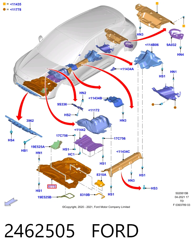 Protector antiempotramiento del motor  Ford Kuga III (2019-2026)