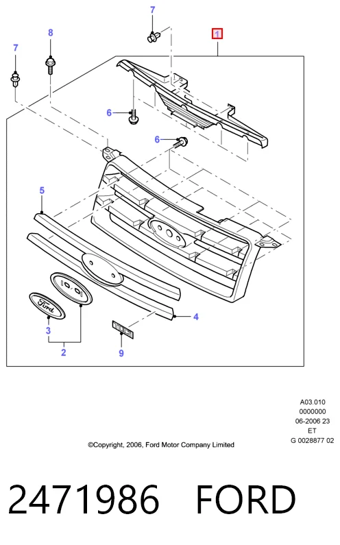 Comprar Parrilla del radiador Ford Ranger  ET a bajo precio