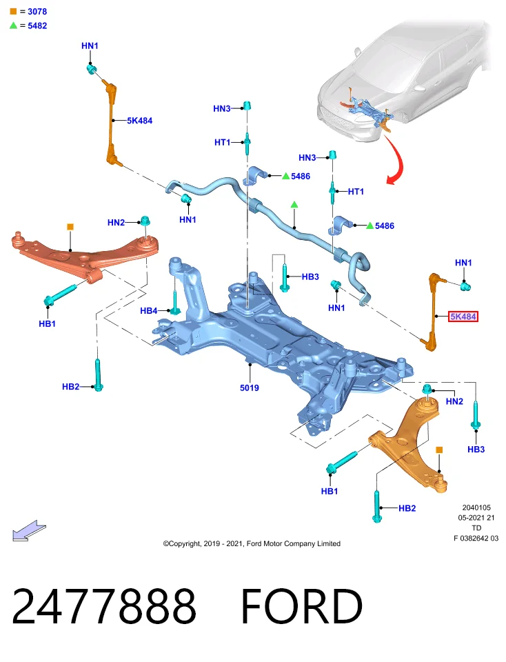 Soporte de la barra estabilizadora delantera Kuga III SUV (2019-2026) original desde 29,13 €