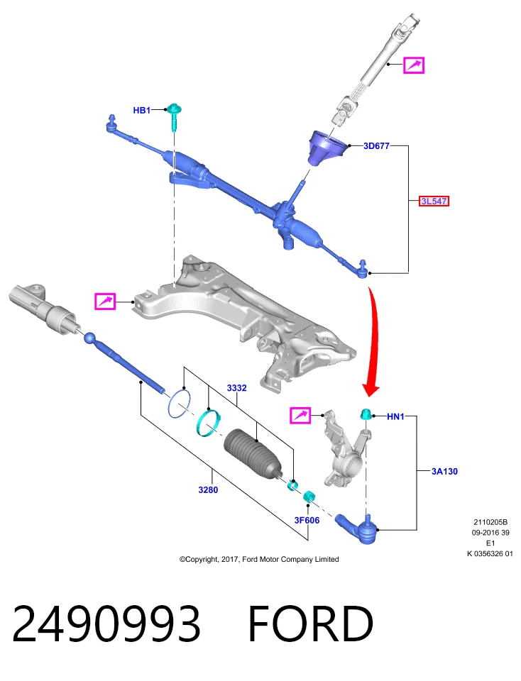 Comprar Cremallera de dirección Ford Fiesta Mk7 