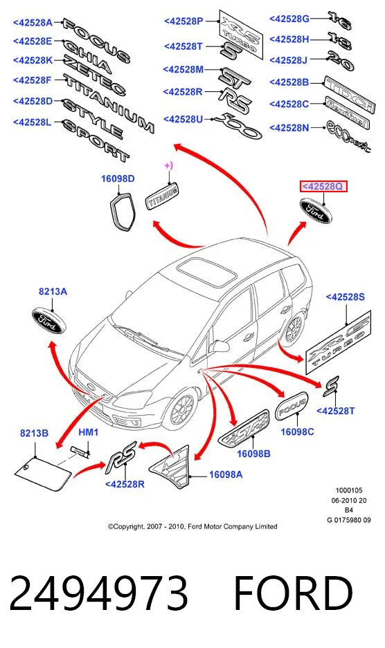 Comprar Emblema de tapa de maletero Ford Ka  RBT a bajo precio