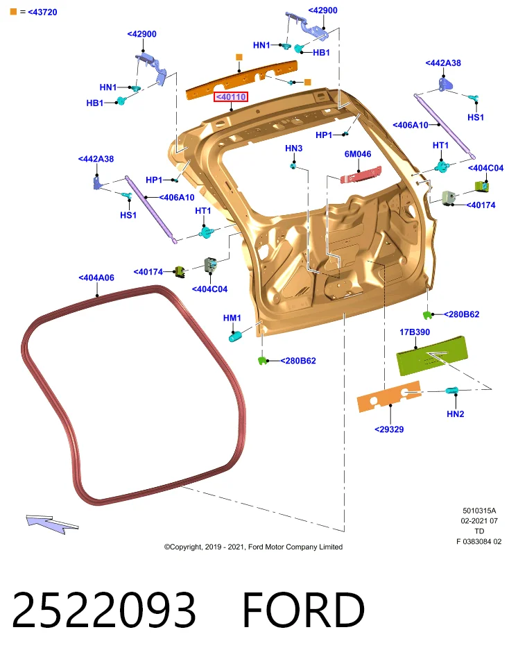Comprar Puerta trasera del maletero (portón trasero) Ford Kuga III DFK a bajo precio