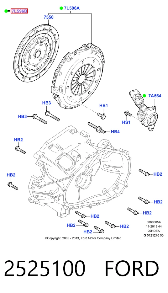 Kit de embrague 2525100 FORD