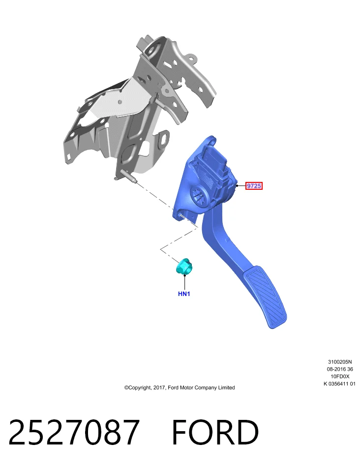 Potenciómetro pedal acelerador Ford Puma SUV (J2K, CF7) (2019 - 2026) precio, desde 46,46 EUR