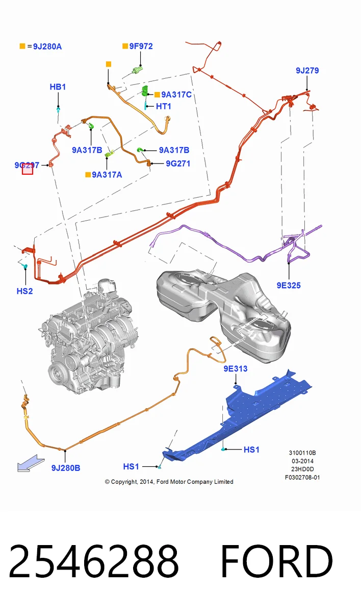 Valvula de purga del canister para Ford Mustang VI ZG