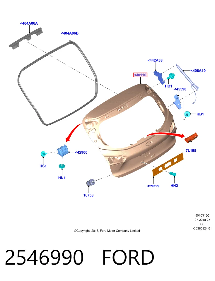 Porton trasero para Ford Focus IV HP