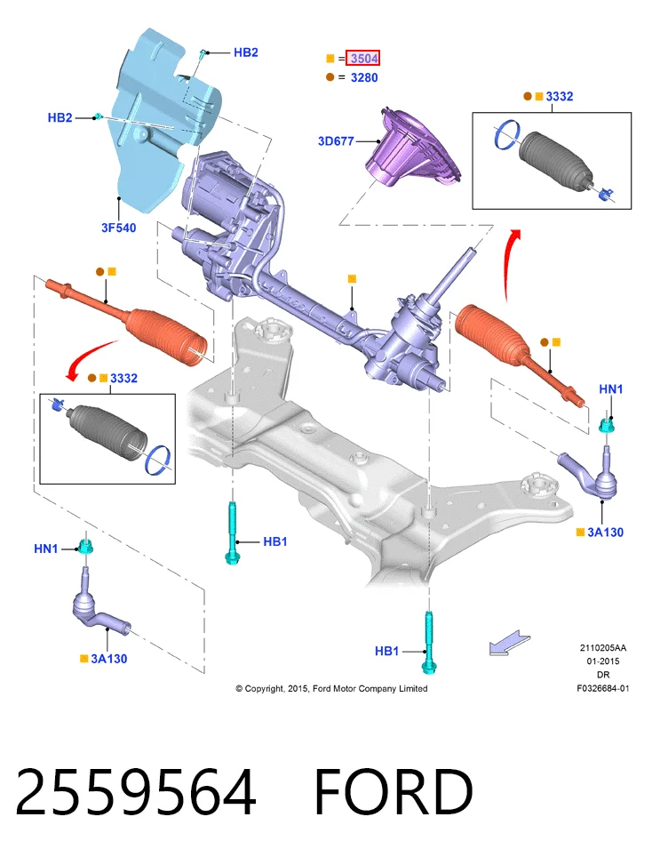  Cremallera de dirección Ford S-Max 
