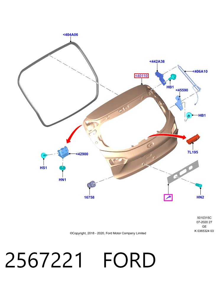 Comprar Puerta trasera del maletero (portón trasero) Ford Focus IV HP a bajo precio