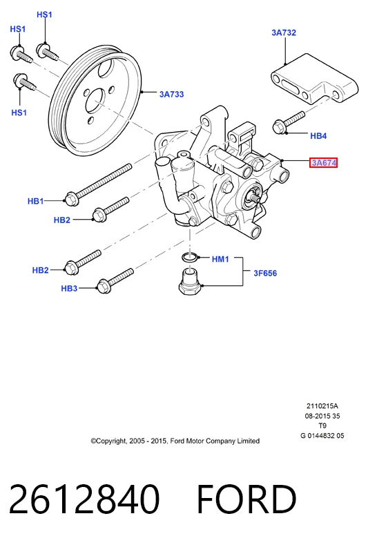 2612840 Ford Bomba hidráulica de dirección