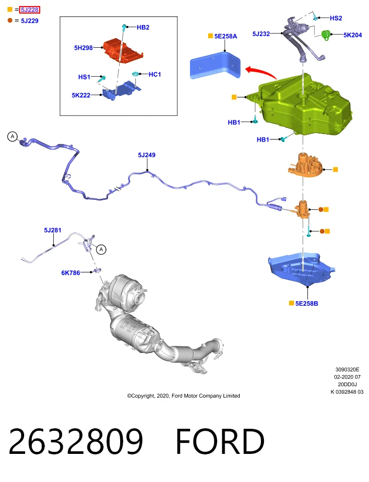 Deposito de urea para Ford Kuga III DFK