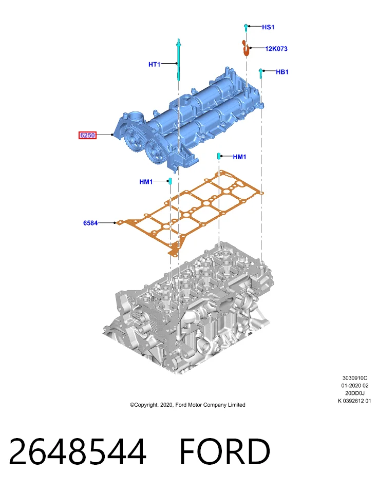 2648544 Ford Bancada del árbol de levas
