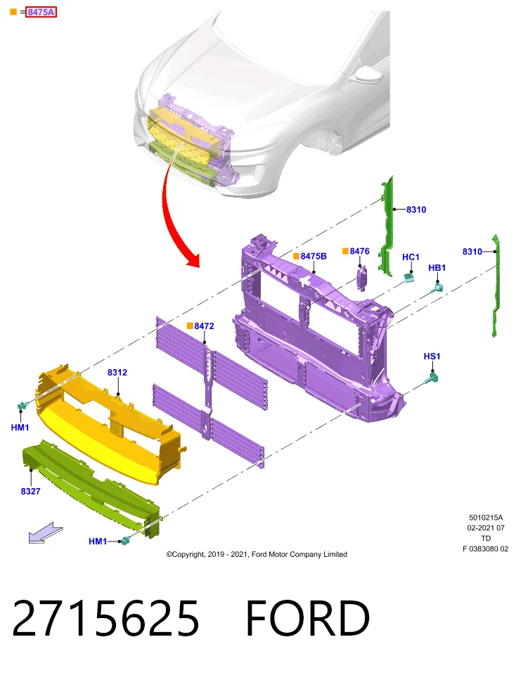 Comprar Panel de soporte del radiador y montaje de faros Ford Kuga III DFK a bajo precio