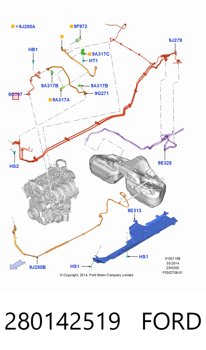  Valvula de purga del canister Ford Mustang 6
