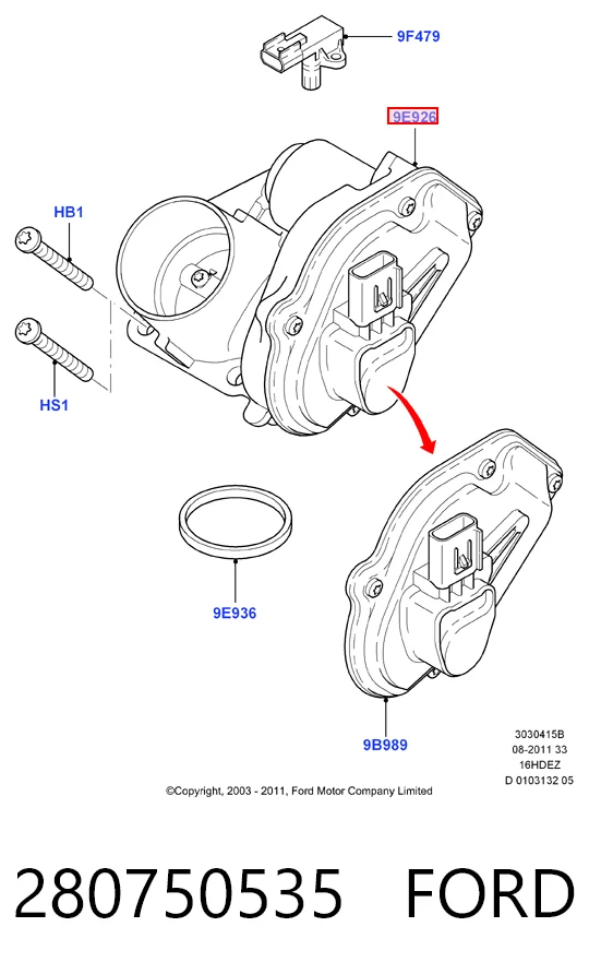 280750535 Ford Mariposa de admisión
