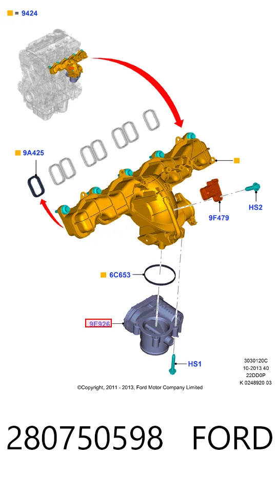 280750598 Ford Mariposa de admisión