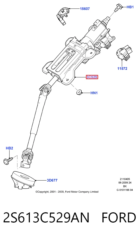 Columna de volante para Ford Fusion  JU