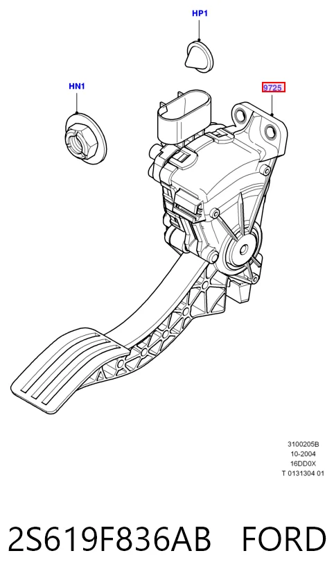 Potenciómetro pedal Mazda 2S619F836AA