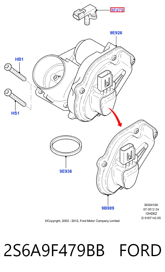 2S6A9F479BB Ford Sensor, presión colector de admisión 