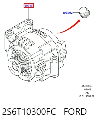 2S6T10300FC Ford Alternador de coche