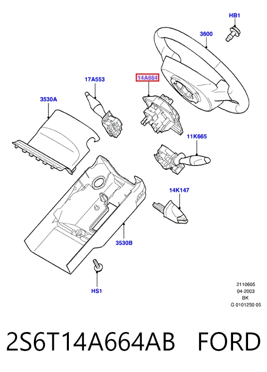 Anillo de AIRBAG  para Ford Fiesta Mk5 JH, JD