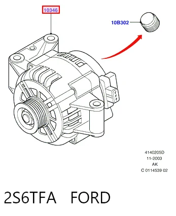 2S6TFA Ford Alternador de coche