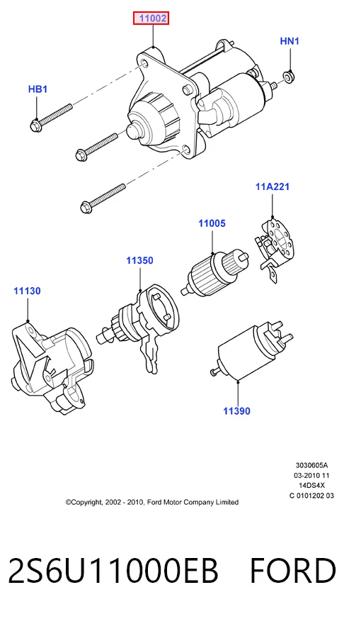 2S6U11000EB Ford Arranque motores