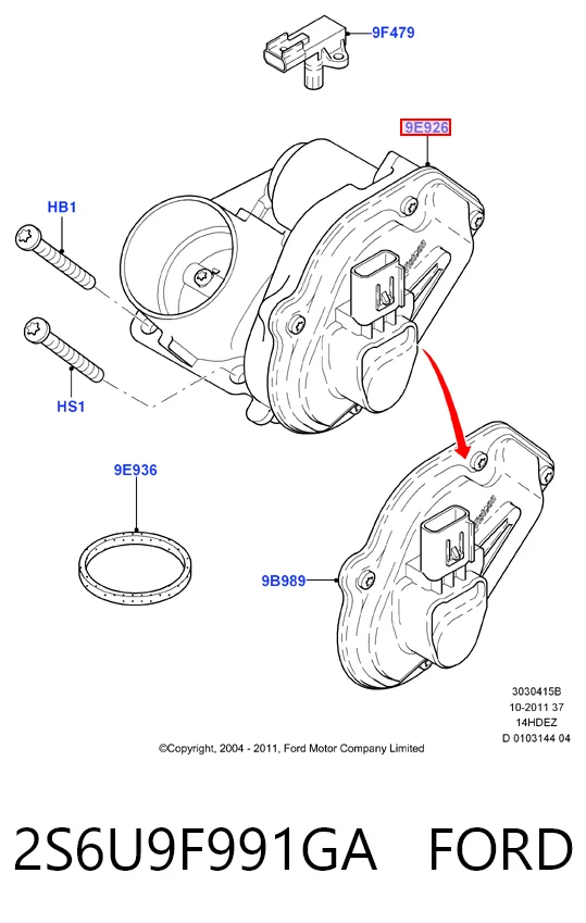 2S6U9F991GA Ford Mariposa de admisión